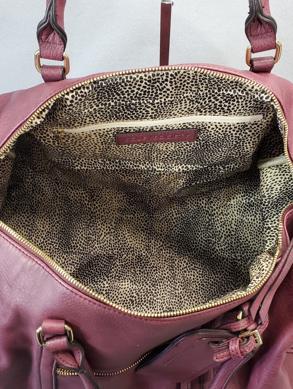 Sole/Society Faux Leather Weekender Bag - Plum - Picture 3 of 9